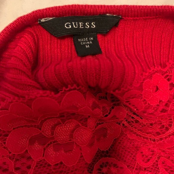 Guess sexy lacy red valentine sweater dress medium - Picture 4 of 4